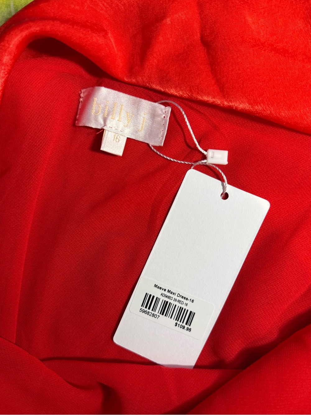 Billy J Strapless Red Maxi Dress